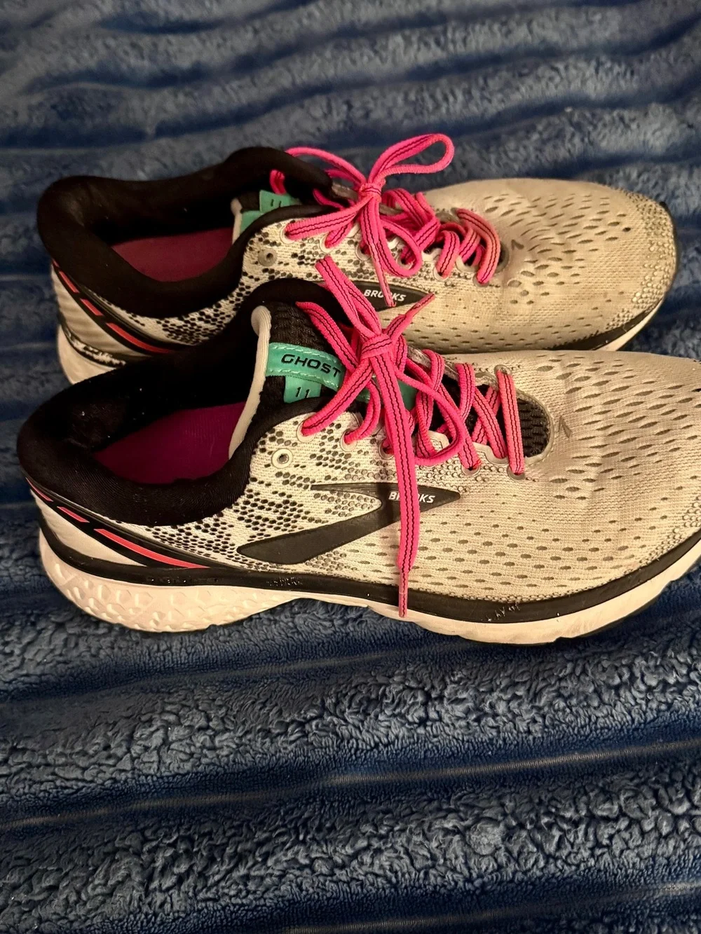 Brooks Women's Ghost Running Shoes - Gray with Pink Accents